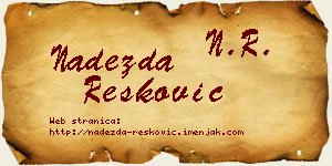 Nadežda Resković vizit kartica